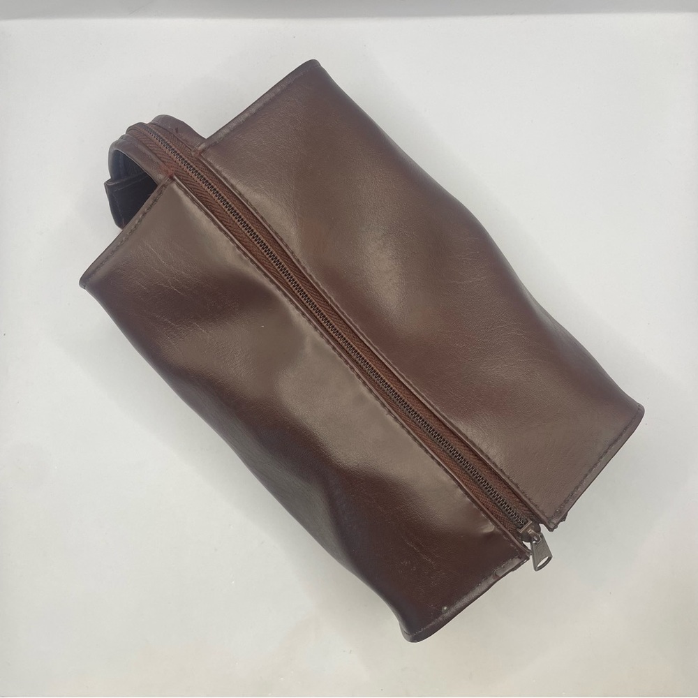 2FOR$30 “Robin” Brown Rectangular Faux Leather Cosmetic / Travel Pouch